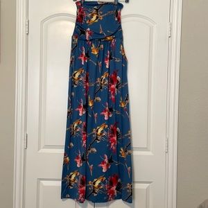 Mother Bee long strapless dress